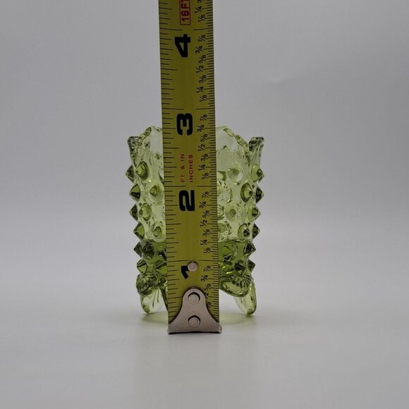 Fenton Green Hobnail Glass Toothpick Holder - Picture 2 of 5